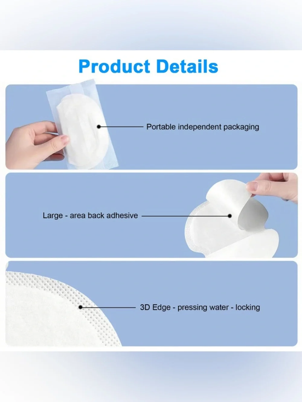 Disposable Underarm Sweat Pads for Men or Women - White (200 Pack)